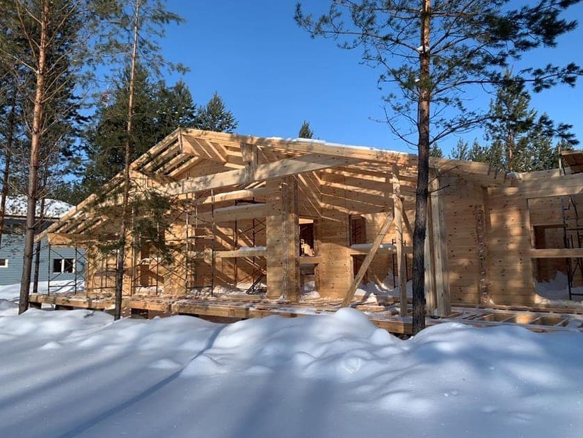 Установка стропильной системы, кровли